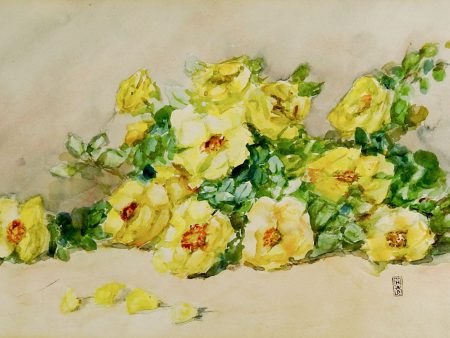 Yellow Roses Still Life Watercolor Painting Cheap