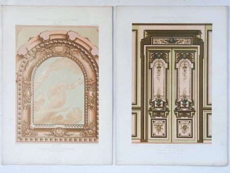 1870 s Cesar Daly French Architectural Ornament Lithographs - A Pair Fashion