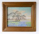 1938 Bluebonnet Landscape Painting By Peggy McMahan For Cheap