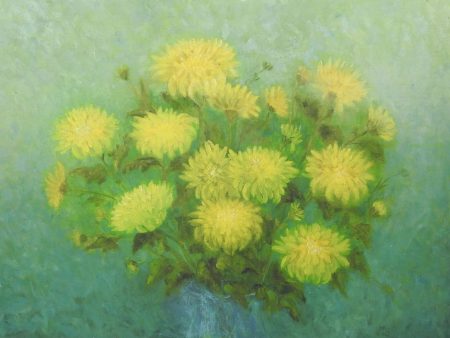 Yellow Mums Still Life Painting For Sale