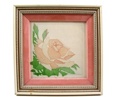 Pink Rose Etching For Sale