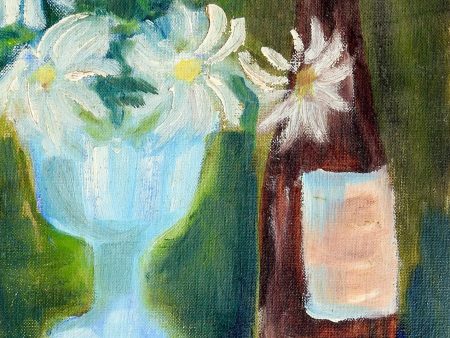 Wine, Limes & Daisies Still Life Painting For Discount