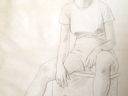 1950s Seated Charcoal Figural Study by Charles Berkeley Normann Sale