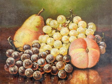 1911 Still Life With Grapes Pear & Peach Painting Cheap