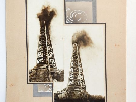 1914 Oklahoma Oil Well Gusher Photographs Hot on Sale