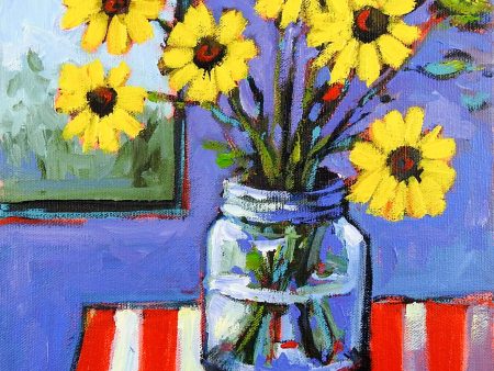 Yellow Daisies Stll Life Painting by Patty Baker Hot on Sale