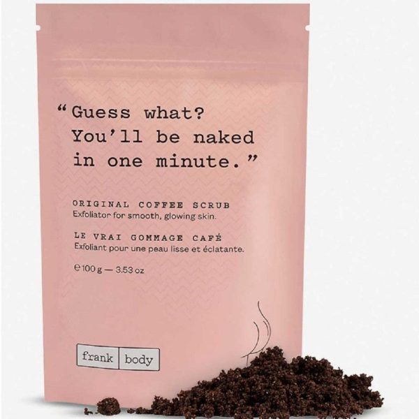 Kūno šveitiklis Frank Body Original Coffee Scrub su kavos tirščiais, migdolų aliejumi, vitaminu E ir jūros druska 100 g For Cheap