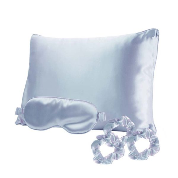 Pagalvės užvalkalas, akių kaukė - miego akiniai, gumytės plaukams Be Osom Silky Satin Violet OSOM08H1, premium satino +dovana Previa plaukų priemonė Online now