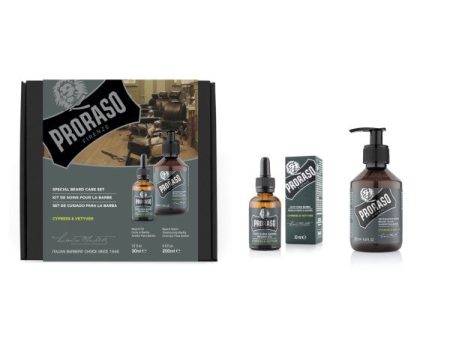 Proraso Duo Pack Cypress & Vetyver Beard Oil & Shampoo Barzdos priežiūros rinkinys Fashion