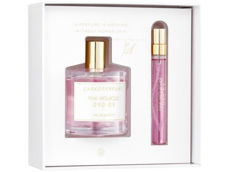 Nišinių kvepalų rinkinys Zarkoperfume Pink Molecule Twin Set, rinkinį sudaro: nišiniai kvepalai Pink Molecule, 100 ml ir 10 ml talpose +dovana CHI Silk Infusion Šilkas plaukams Supply