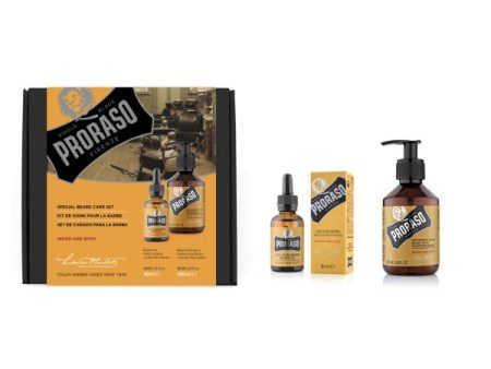 Proraso Duo Pack Wood & Spice Beard Oil & Shampoo Barzdos priežiūros rinkinys Online