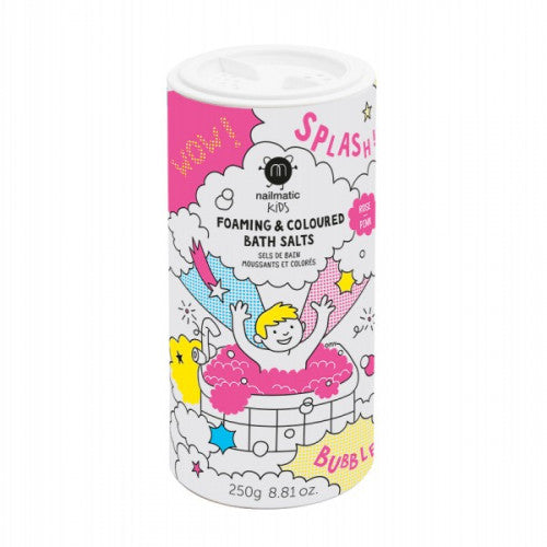 Nailmatic KIDS PINK SALTS Foaming & Coloured Bath Salts Putojanti rožinė vonios druska, 250g Sale