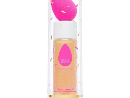 Makiažo kempinėlių rinkinys BeautyBlender Double Delight BB27764, rinkinį sudaro: 1 makiažo kempinėlė, skystas kempinėlių valiklis ir silikoninis padelis +dovana Previa kosmetikos priemonė Online