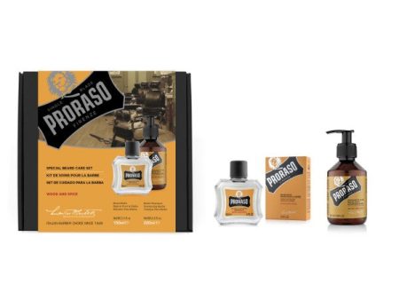 Proraso Duo Pack Wood & Spice Beard Balm & Shampoo Barzdos priežiūros rinkinys Online now